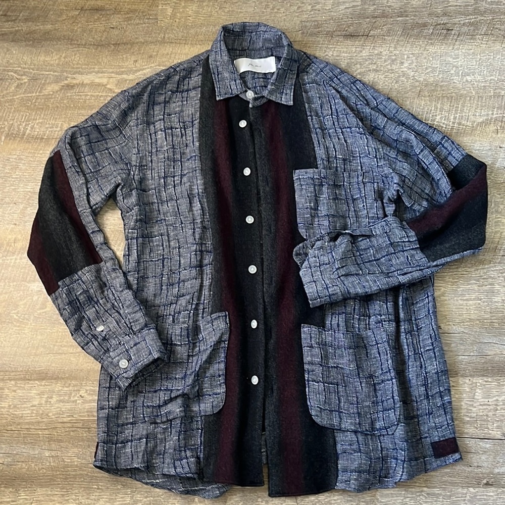 Julien David Patchwork Button Down Size Large - image 1